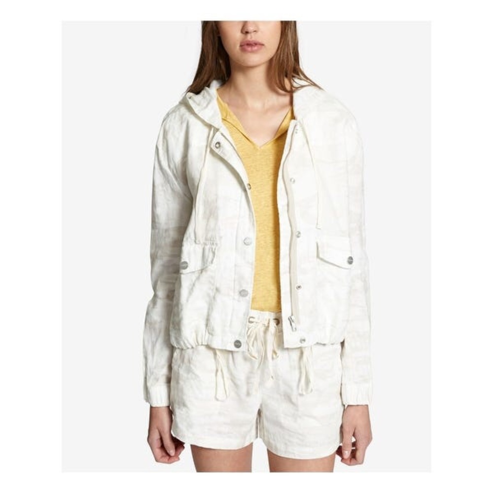 Sanctuary White Linen Camouflage Jacket XS